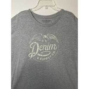 Denim & Supply Ralph Lauren Mens XXL Gray Graphic Eagle T-Shirt Short Sleeve